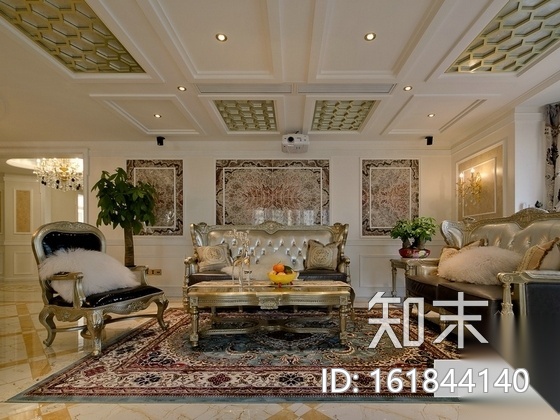 [南京]欧式田园温馨三居室装修图（含实景）cad施工图下载【ID:161844140】