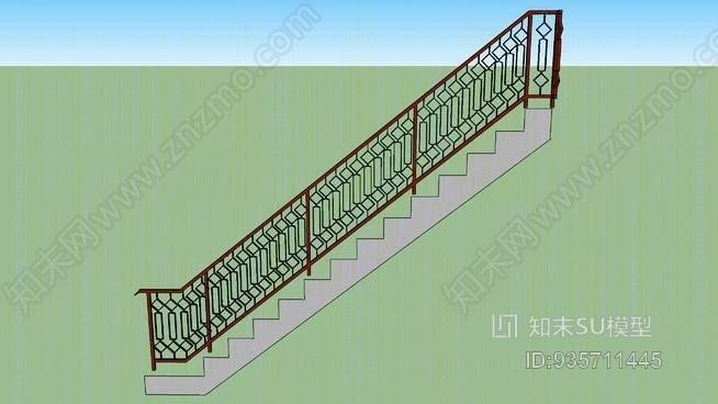 楼梯围栏SU模型下载【ID:935711445】