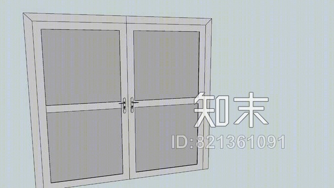 简易铝制宽门SU模型下载【ID:821361091】