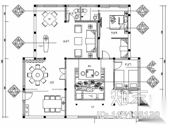 [四川]古建筑群落重建项目中式茶楼室内装修图施工图下载【ID:165118139】