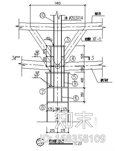 索梁结构索节点构造详图cad施工图下载【ID:168358109】