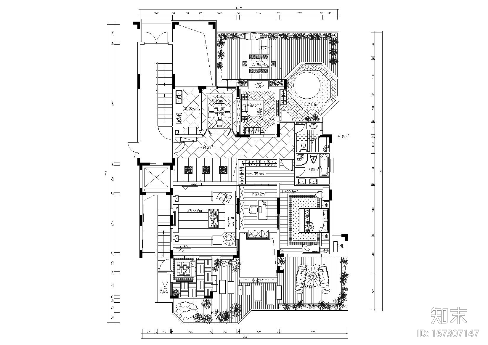 ​[深圳]金众葛·兰溪谷东南亚样板房施工图cad施工图下载【ID:167307147】