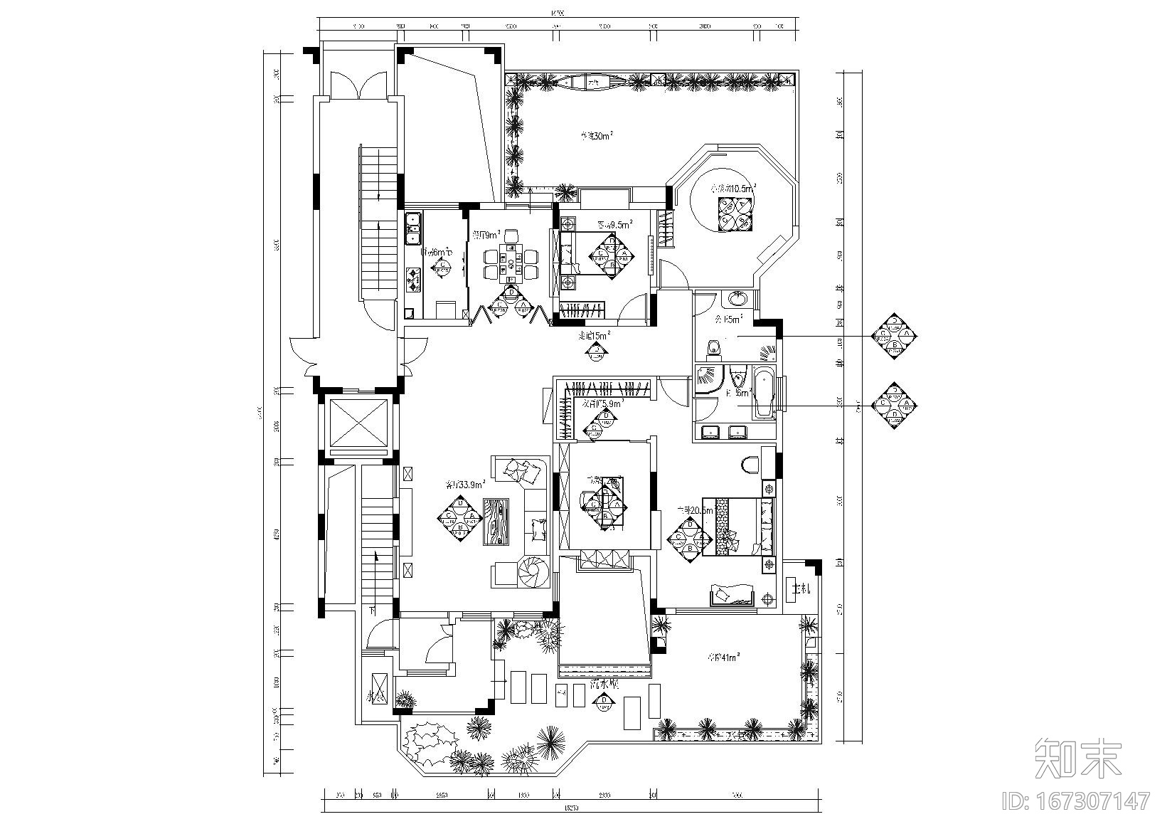 ​[深圳]金众葛·兰溪谷东南亚样板房施工图cad施工图下载【ID:167307147】