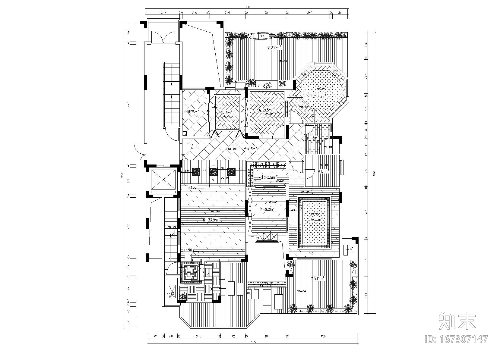 ​[深圳]金众葛·兰溪谷东南亚样板房施工图cad施工图下载【ID:167307147】