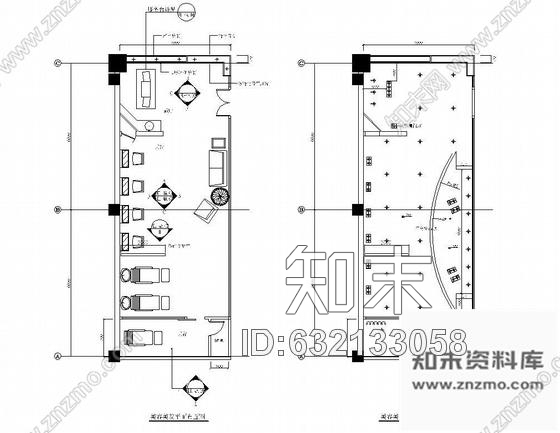 现代美容美发厅装修图施工图下载【ID:632133058】