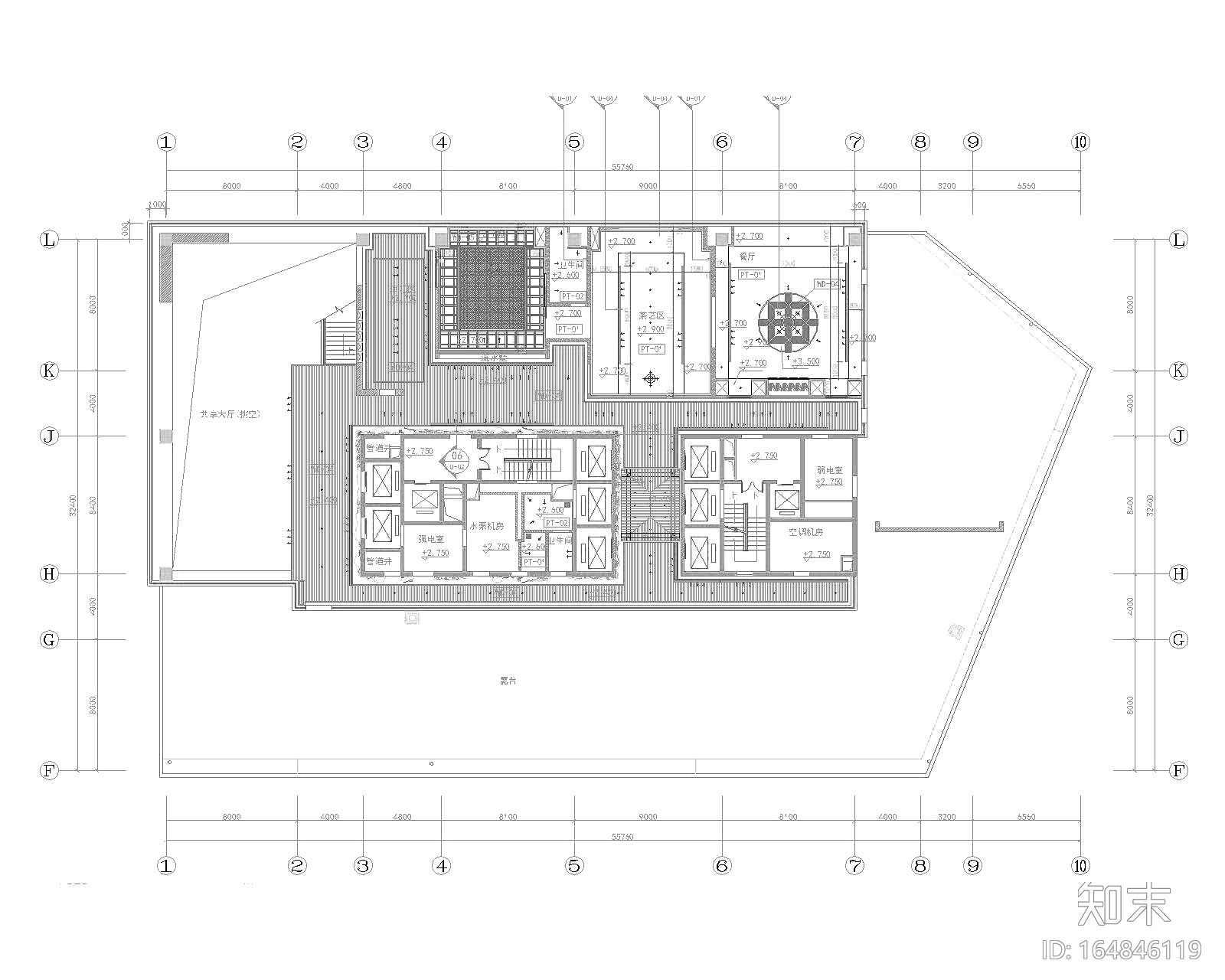 [内蒙古]鄂尔多斯金融广场茶会所室内装修工程设计施工...cad施工图下载【ID:164846119】