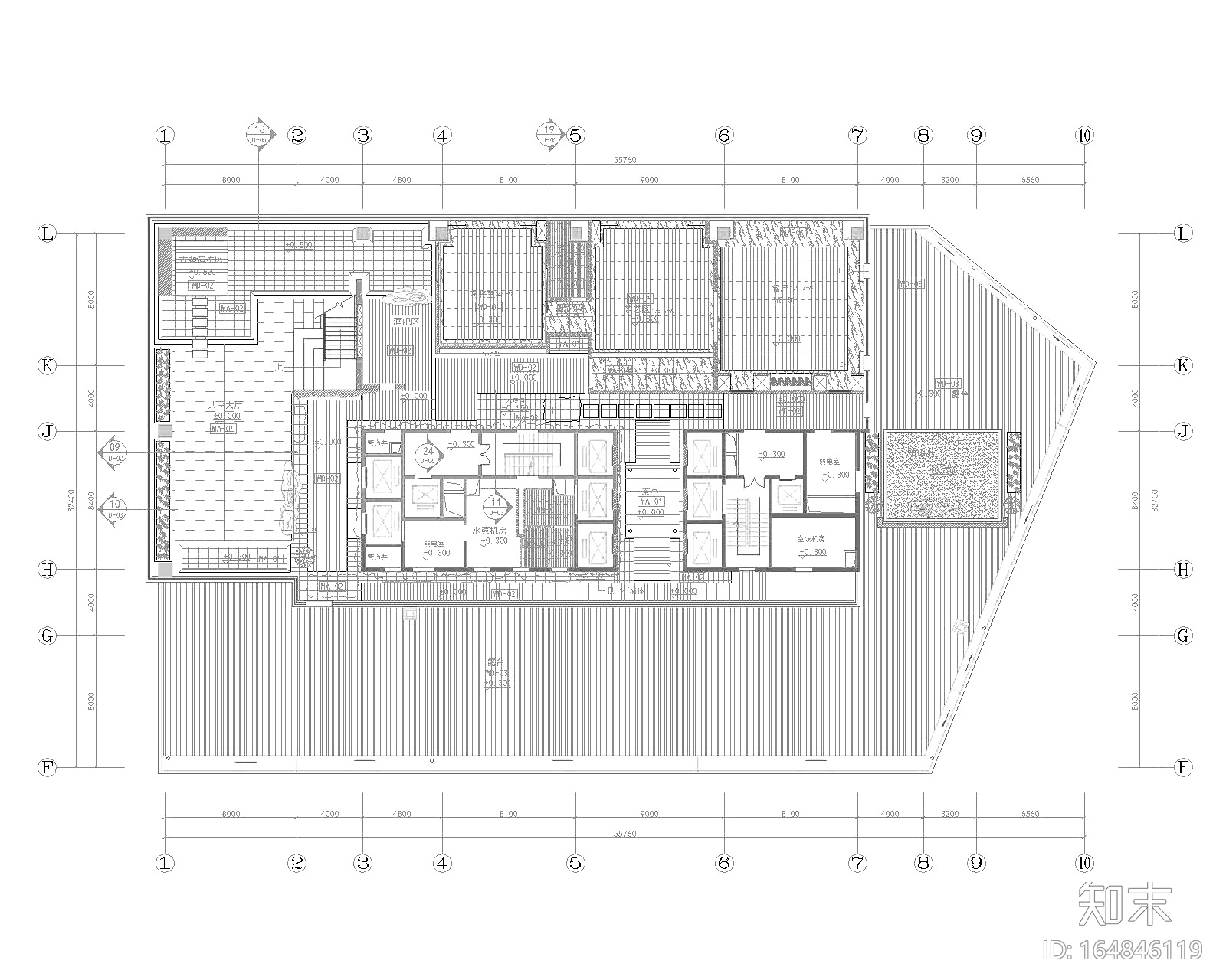 [内蒙古]鄂尔多斯金融广场茶会所室内装修工程设计施工...cad施工图下载【ID:164846119】