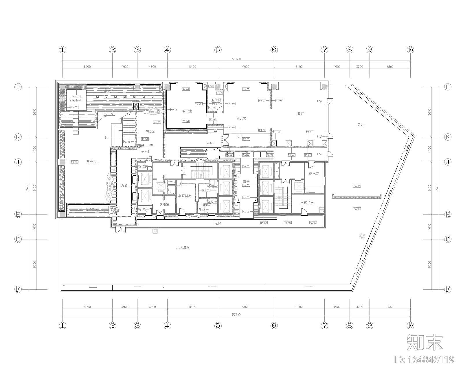 [内蒙古]鄂尔多斯金融广场茶会所室内装修工程设计施工...cad施工图下载【ID:164846119】