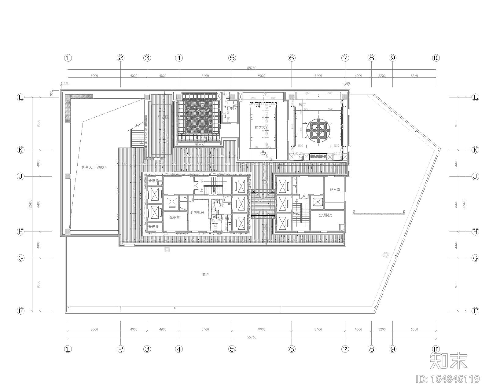 [内蒙古]鄂尔多斯金融广场茶会所室内装修工程设计施工...cad施工图下载【ID:164846119】