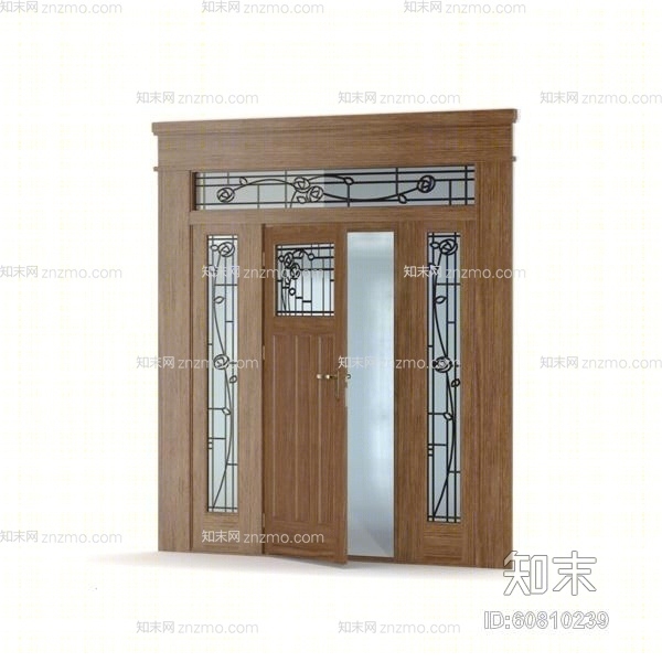现代木艺双开门3D模型下载【ID:60810239】