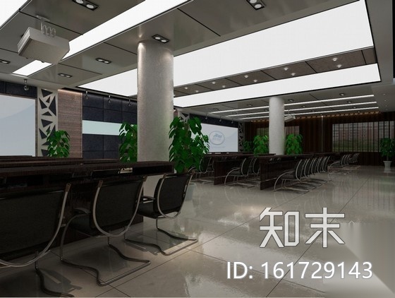 某现代会议室内改造装修图（含效果）cad施工图下载【ID:161729143】