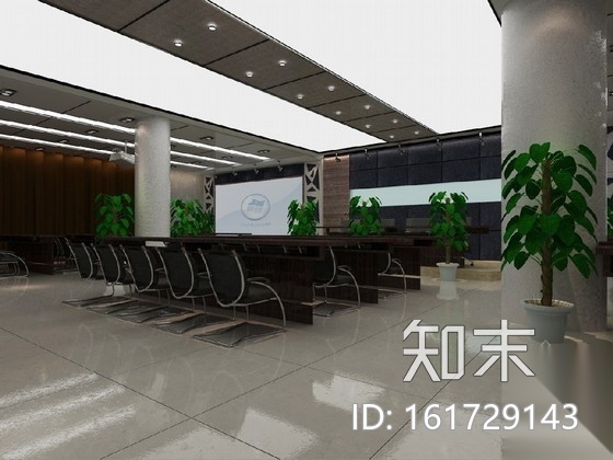 某现代会议室内改造装修图（含效果）cad施工图下载【ID:161729143】