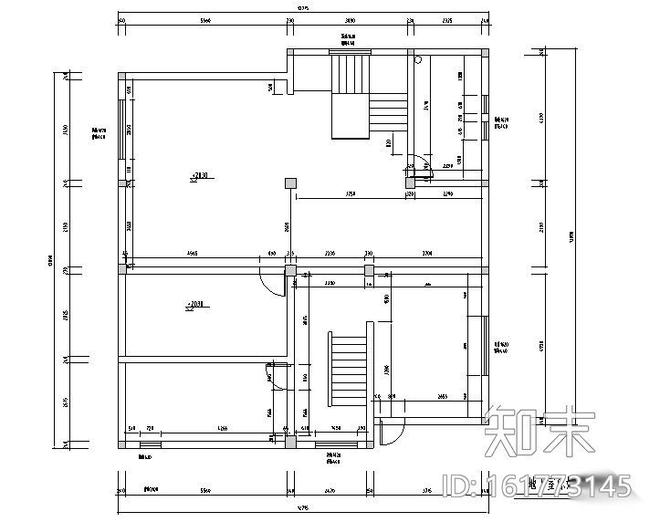 [江苏]美式古典风格500平米联体别墅设计施工图（附效果...cad施工图下载【ID:161773145】