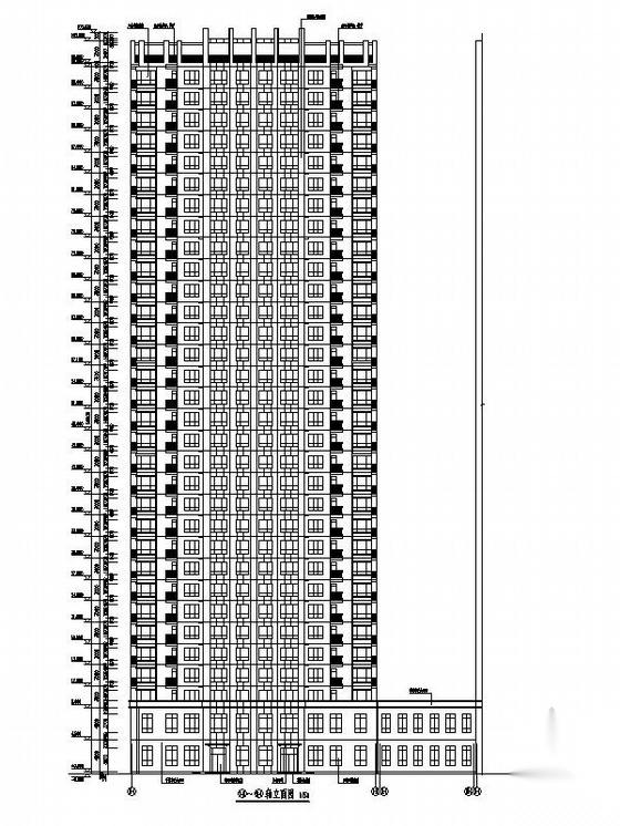 [辽宁]高层涂料外墙塔式住宅建筑施工图（含多套方案）施工图下载【ID:167357137】