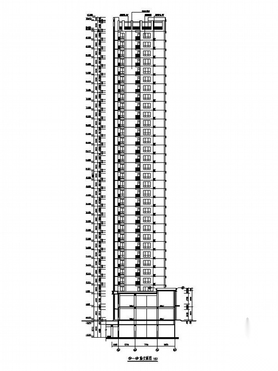 [辽宁]高层涂料外墙塔式住宅建筑施工图（含多套方案）施工图下载【ID:167357137】