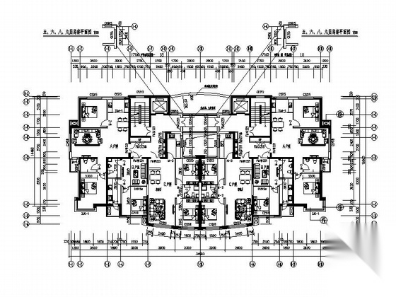 [辽宁]高层涂料外墙塔式住宅建筑施工图（含多套方案）施工图下载【ID:167357137】