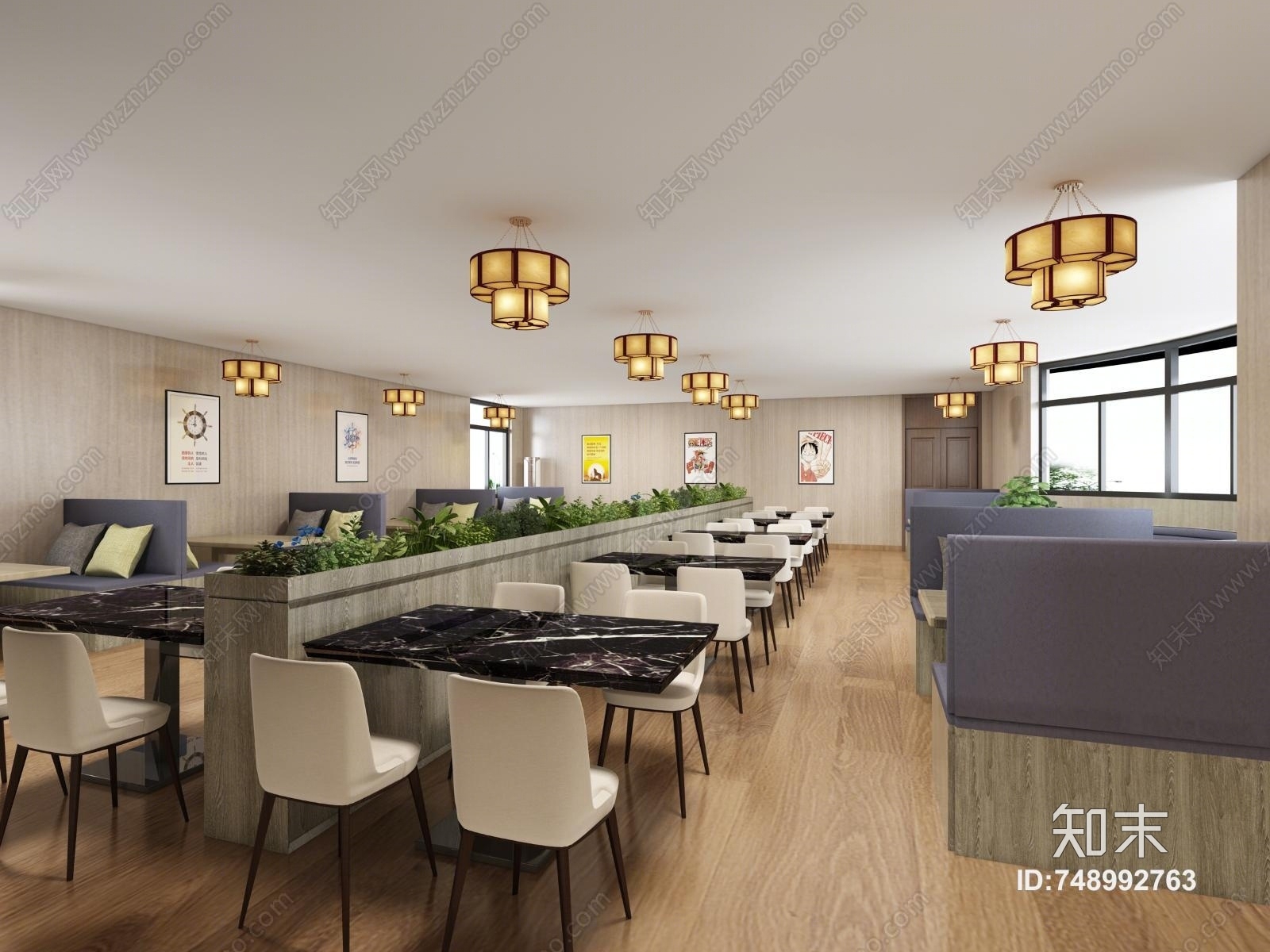 现代食堂3D模型下载【ID:748992763】
