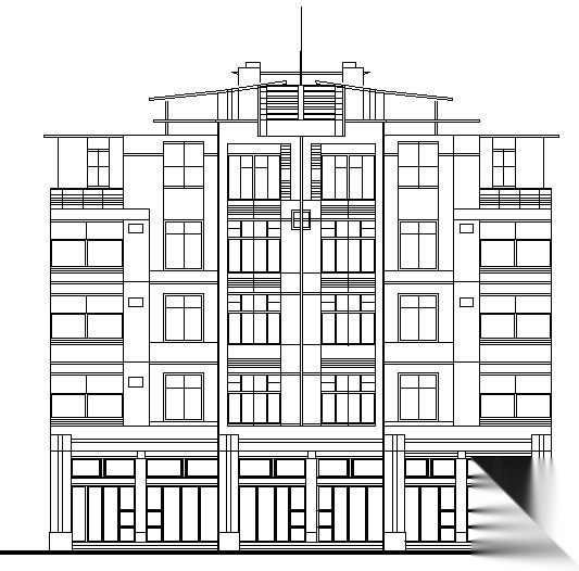 沿街住宅建筑方案图cad施工图下载【ID:149857139】