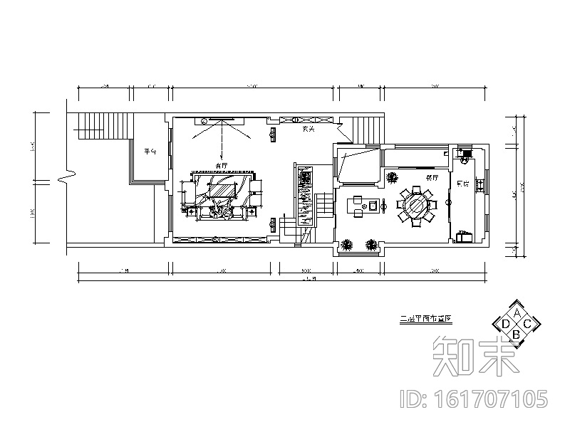 [湖南]联排别墅中式风格设计CAD施工图（含效果图）施工图下载【ID:161707105】