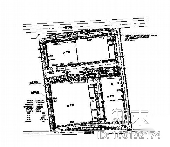 厂房周围绿化设计图纸cad施工图下载【ID:166192174】