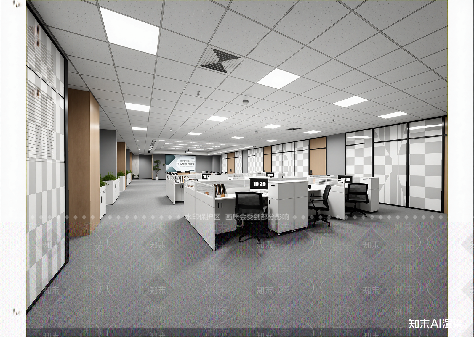 现代办公区3D模型下载【ID:1214999992】