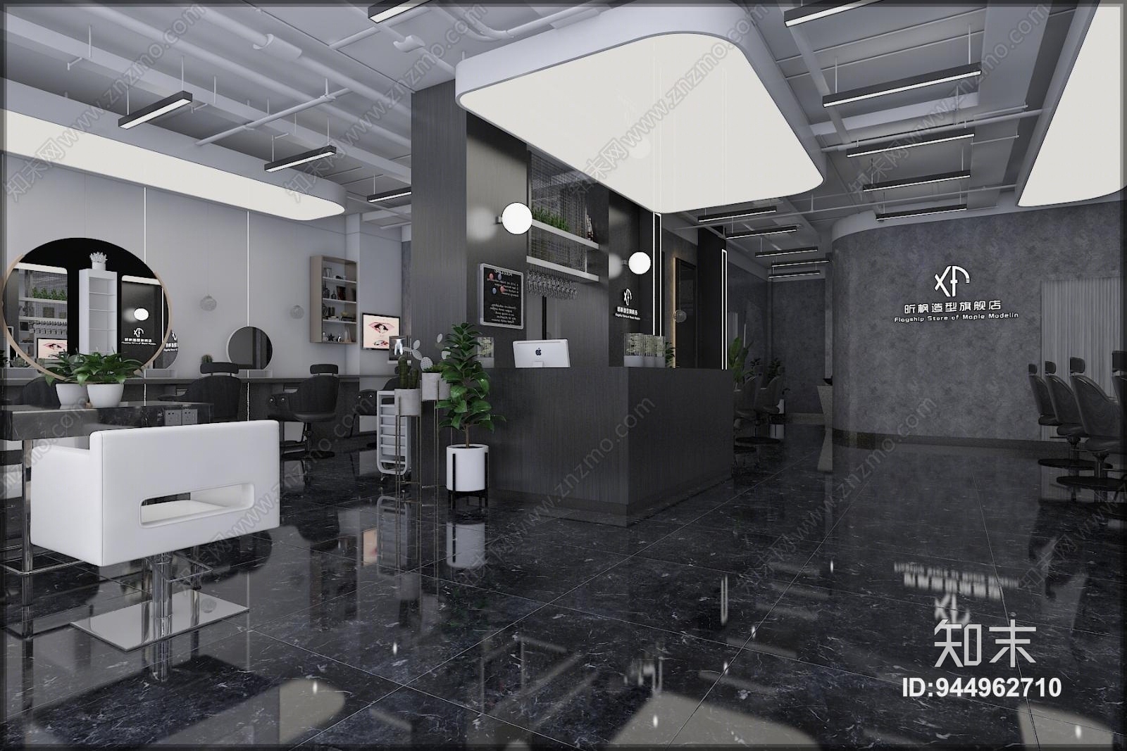 新古典美发店3D模型下载【ID:944962710】