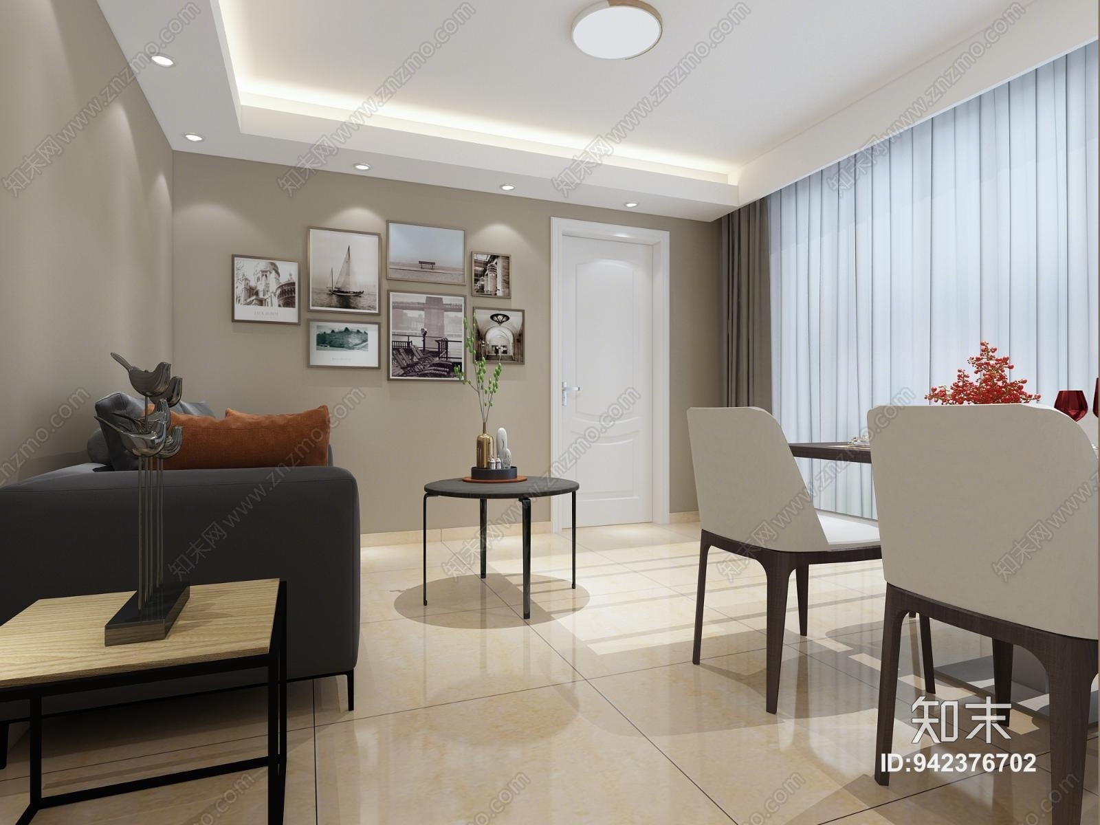 现代简装出租单身公寓3D模型下载【ID:942376702】