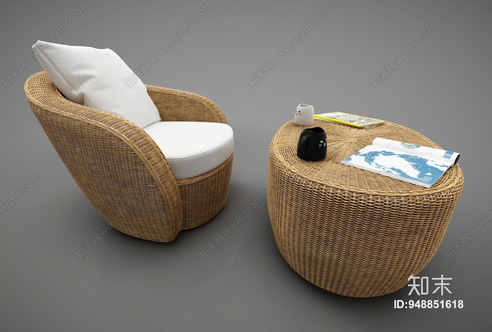 现代风格沙发3D模型下载【ID:948851618】_知末3d模型网