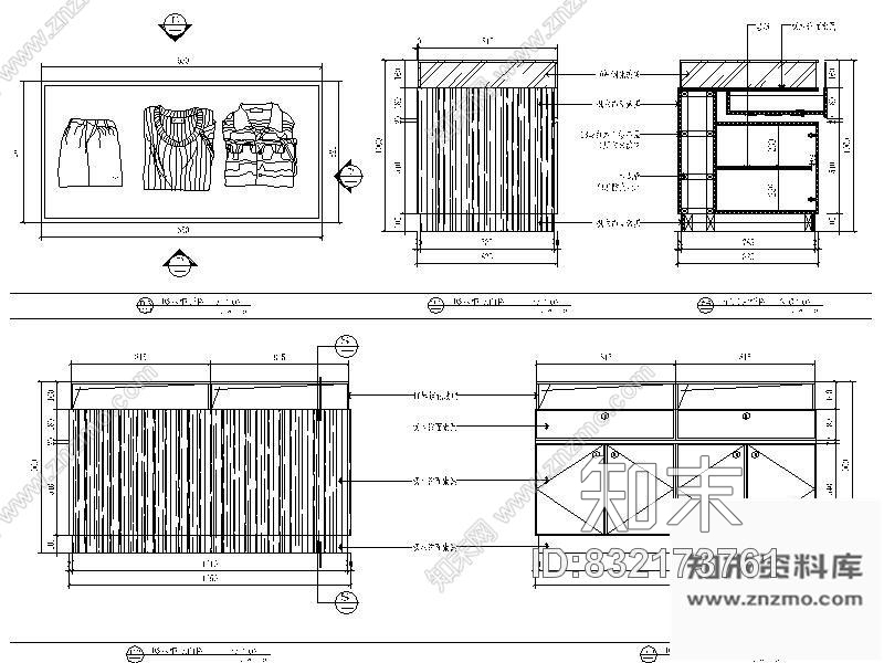 图块/节点服装店展示架详图施工图下载【ID:832173761】