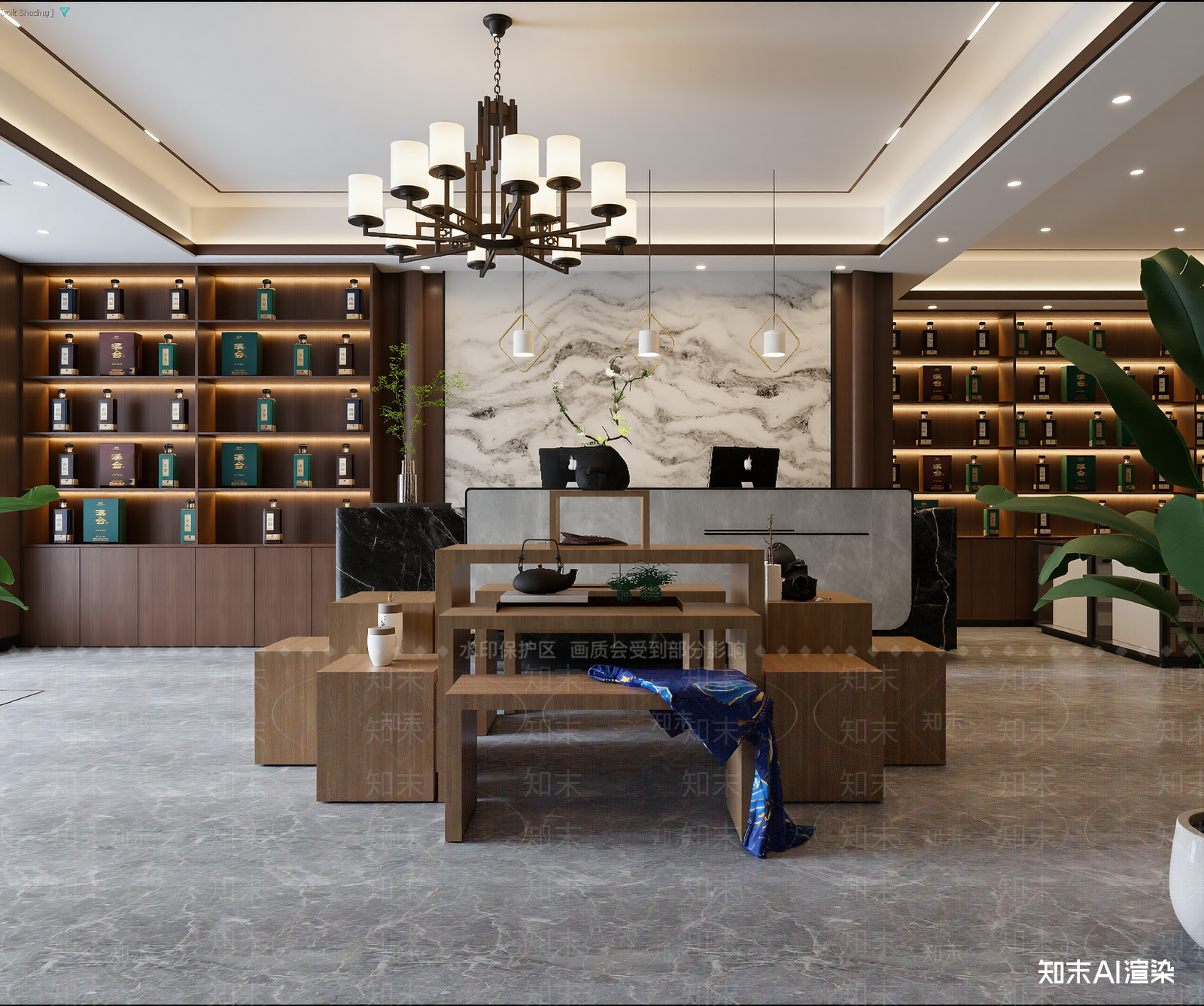 茶叶店3D模型下载【ID:1213979213】