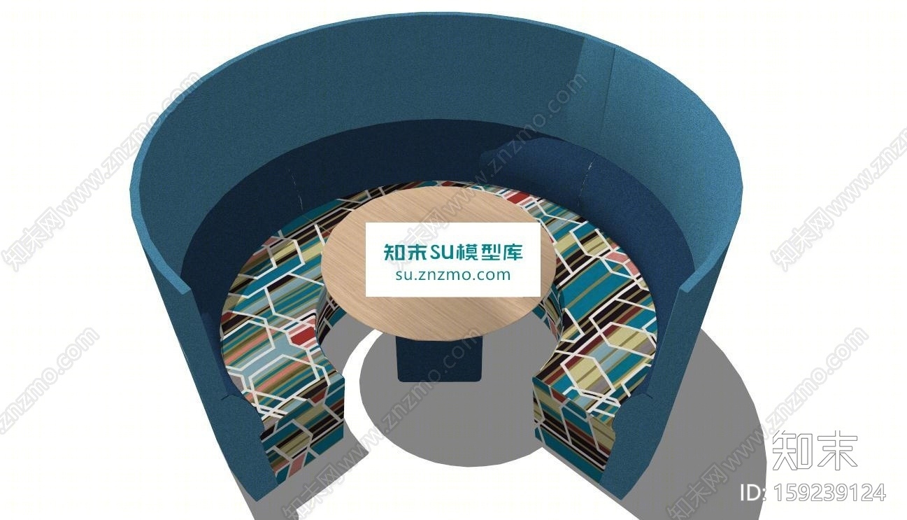 咖啡厅沙发SU模型下载【ID:159239124】