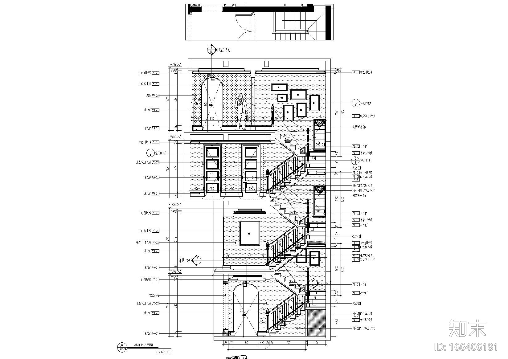 [昆山]谭精忠-昆山国润F户型样板房施工图+效果图+物料表cad施工图下载【ID:166406181】