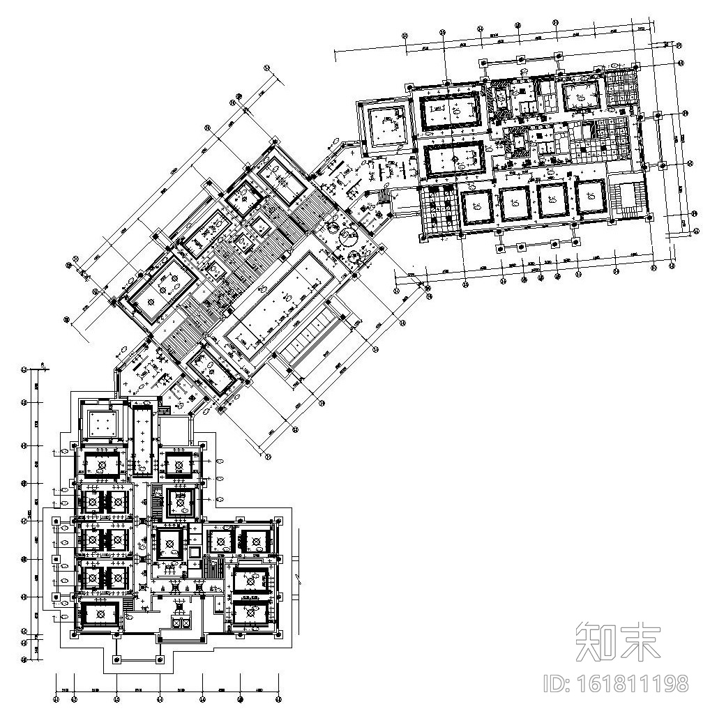 [安徽]某大型休闲会所内部装修施工图设计（附效果图）cad施工图下载【ID:161811198】