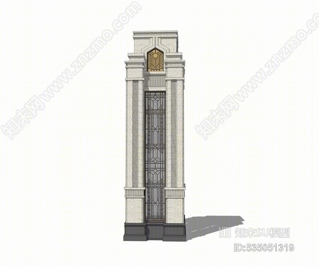 新古典景观塔SU模型下载【ID:535051319】
