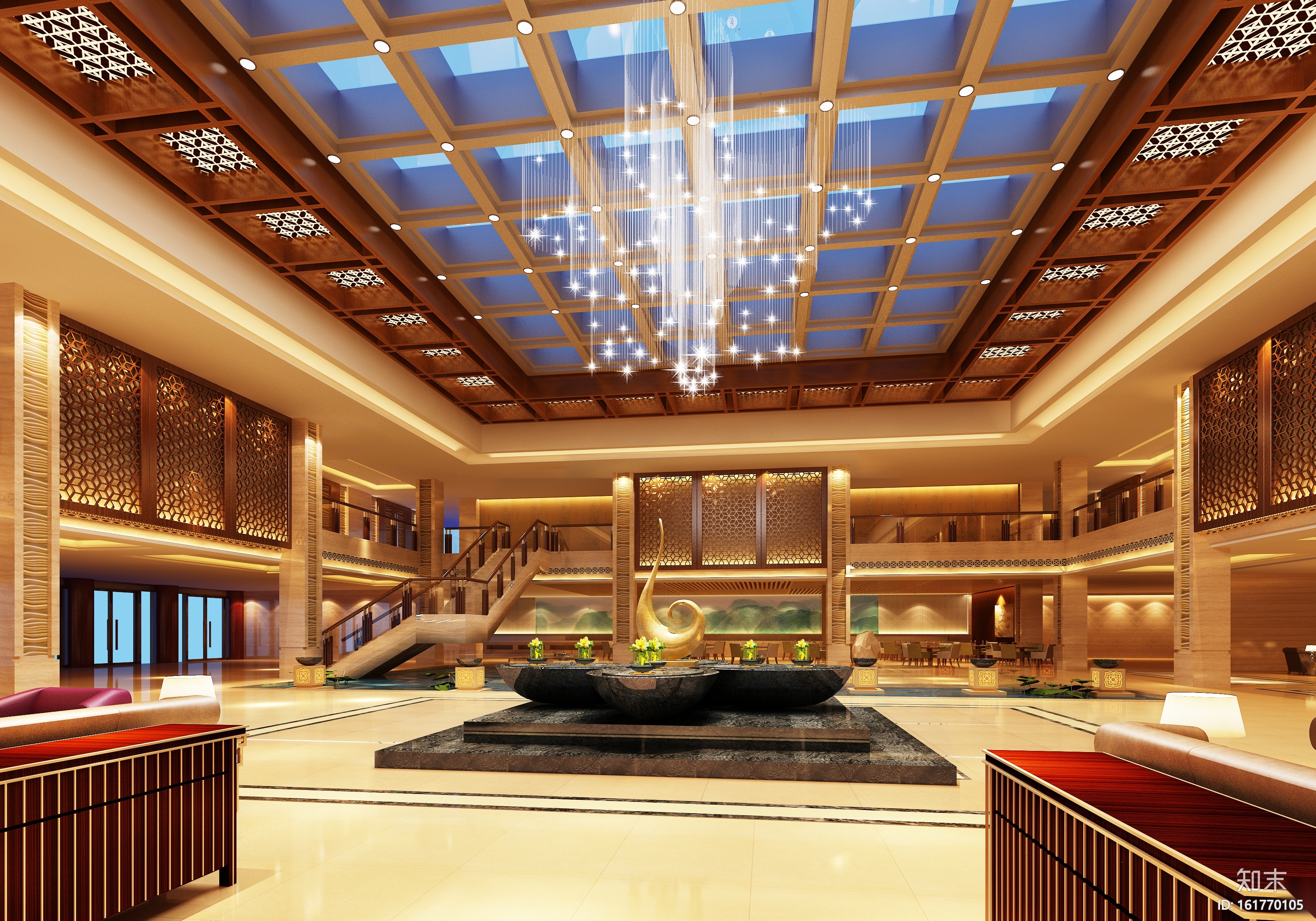 [广西]桂林桂山大酒店室内改造工程施工图（附效果图）cad施工图下载【ID:161770105】