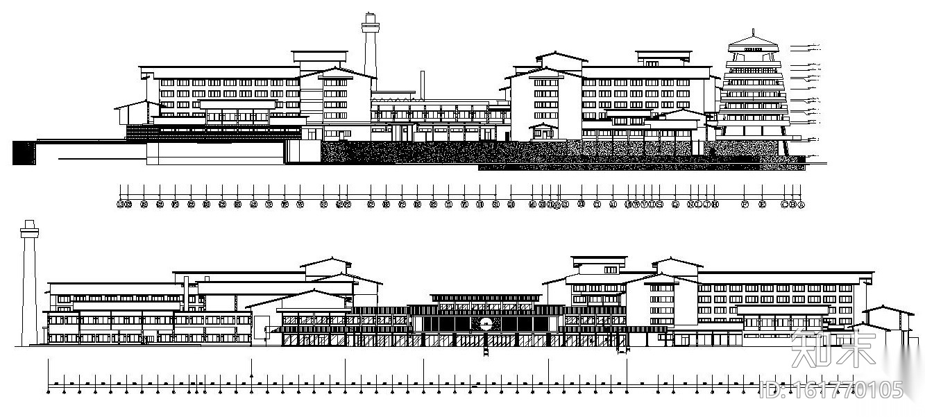 [广西]桂林桂山大酒店室内改造工程施工图（附效果图）cad施工图下载【ID:161770105】