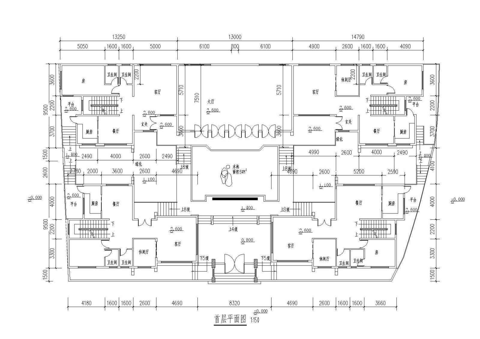 中式风格四合院住宅建筑方案设计施工图（CAD+效果图）施工图下载【ID:160718192】