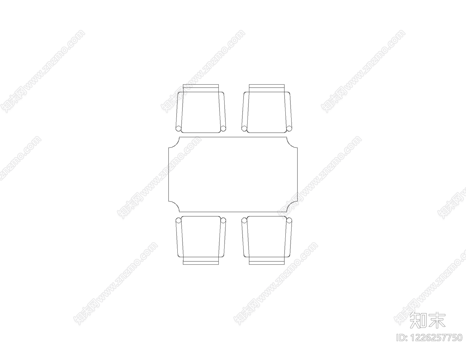 餐桌几类平立面餐桌cad施工图下载【ID:1226257750】