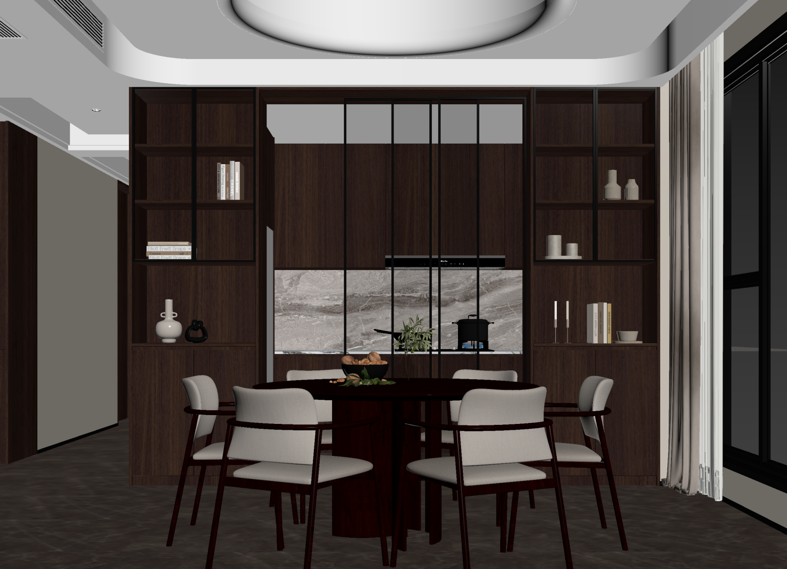 新中式家居餐厅3D模型下载【ID:1214703597】