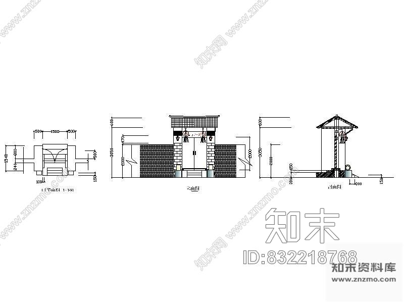 图块/节点仿古单扇门详图cad施工图下载【ID:832218768】