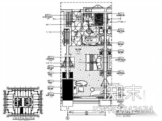[广东]豪华商务酒店无障碍房室内装修施工图施工图下载【ID:161742174】
