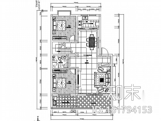 [原创]新古典主义复式两层住宅室内设计CAD施工图（含效...施工图下载【ID:161794153】