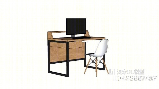 办公桌阁楼SU模型下载【ID:423887487】