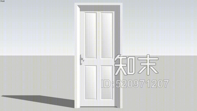 白色底漆门SU模型下载【ID:520971207】