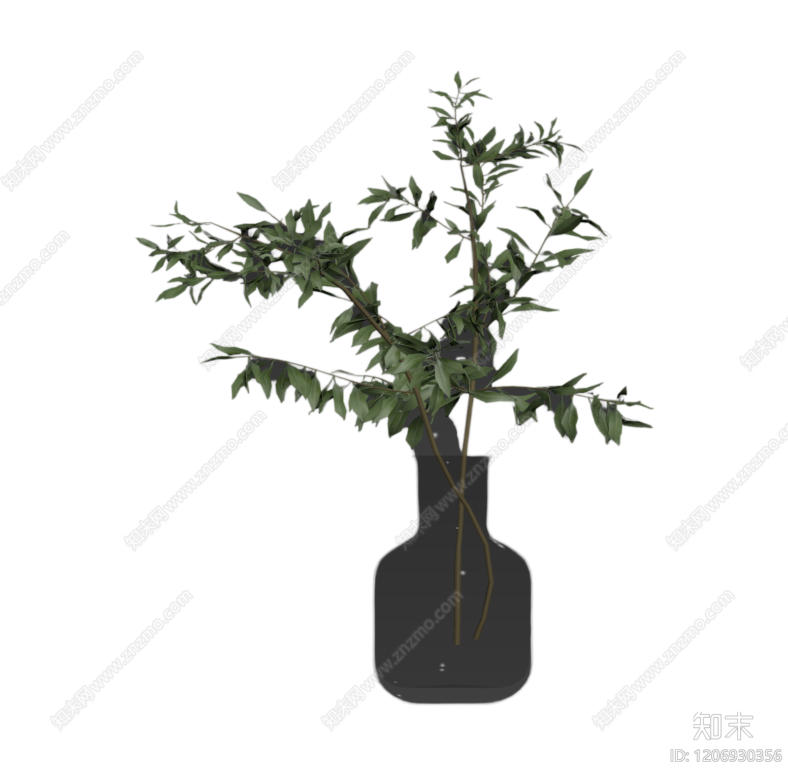 花瓶插枝装饰3D模型下载【ID:1206930356】