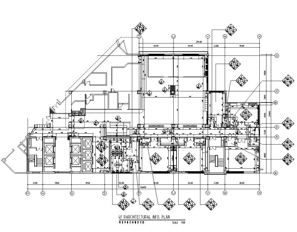 [福建]厦门某五星级酒店中餐厅装修施工图cad施工图下载【ID:161760134】