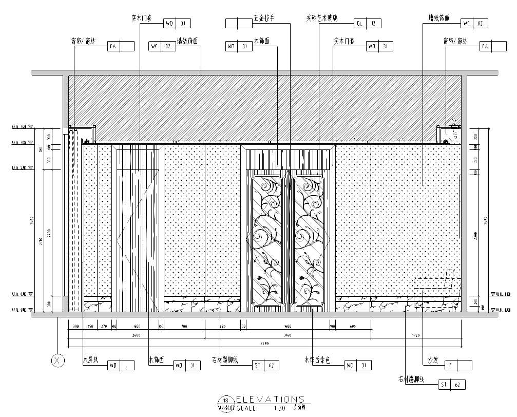 [福建]厦门某五星级酒店中餐厅装修施工图cad施工图下载【ID:161760134】