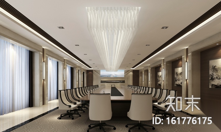 [山东]现代风格办公楼设计施工图（含效果图）cad施工图下载【ID:161776175】