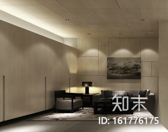 [山东]现代风格办公楼设计施工图（含效果图）cad施工图下载【ID:161776175】