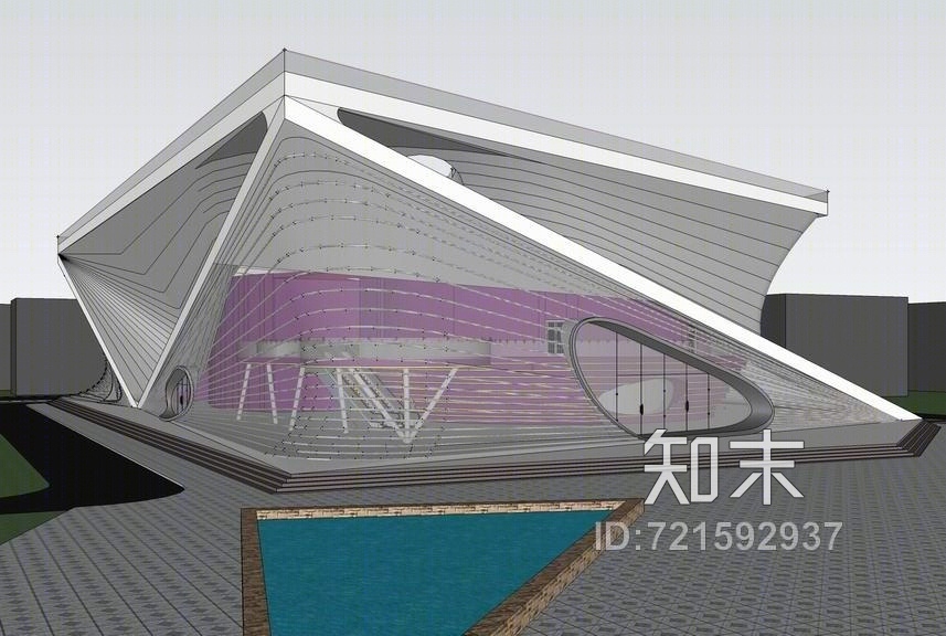 现代剧院设计SU模型下载【ID:721592937】